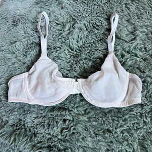 The Great Eros Mesh Balconette Bra 34B White Made in Italy